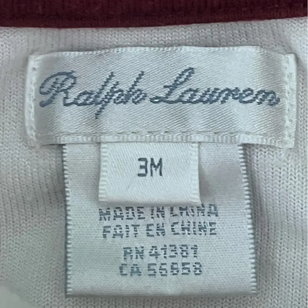 Ralph Lauren Velour Blue White Striped One Piece Baby 3 Months Polo Preppy Rugby